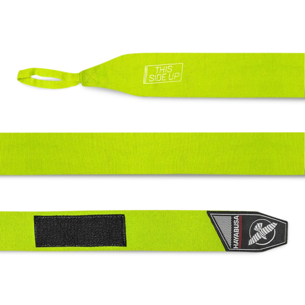 PerfectStretchHandwraps_Green_Detail_ Bokso bintai HAYABUSA Perfect stretch 4,5m. - žalia