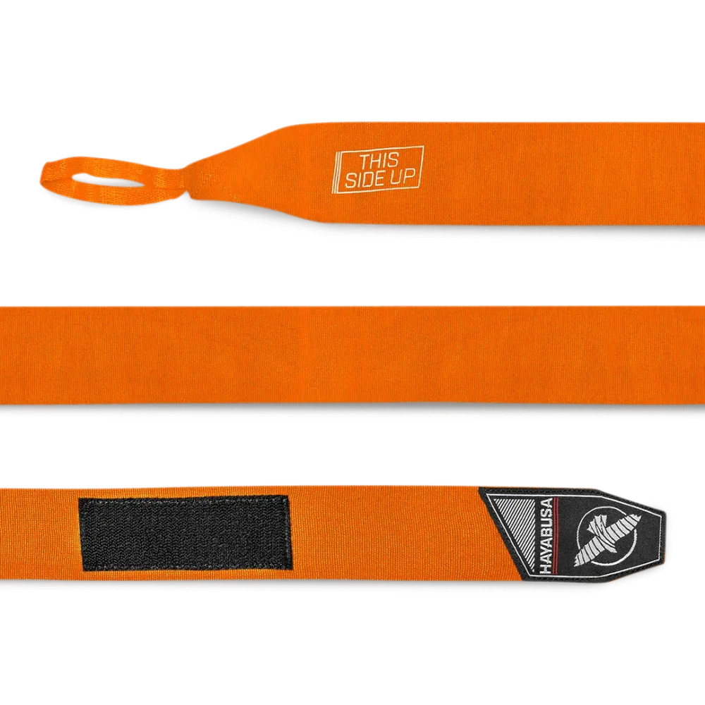 PerfectStretchHandwraps_Orange_Detail_ Bokso bintai HAYABUSA Perfect stretch 4,5m. - oranžinė
