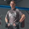 Juodi su pilkais raštais funkciniai marškinėliai 8 WEAPONS Hanuman Yant iš Bangkok kolekcijos, skirti sportui.